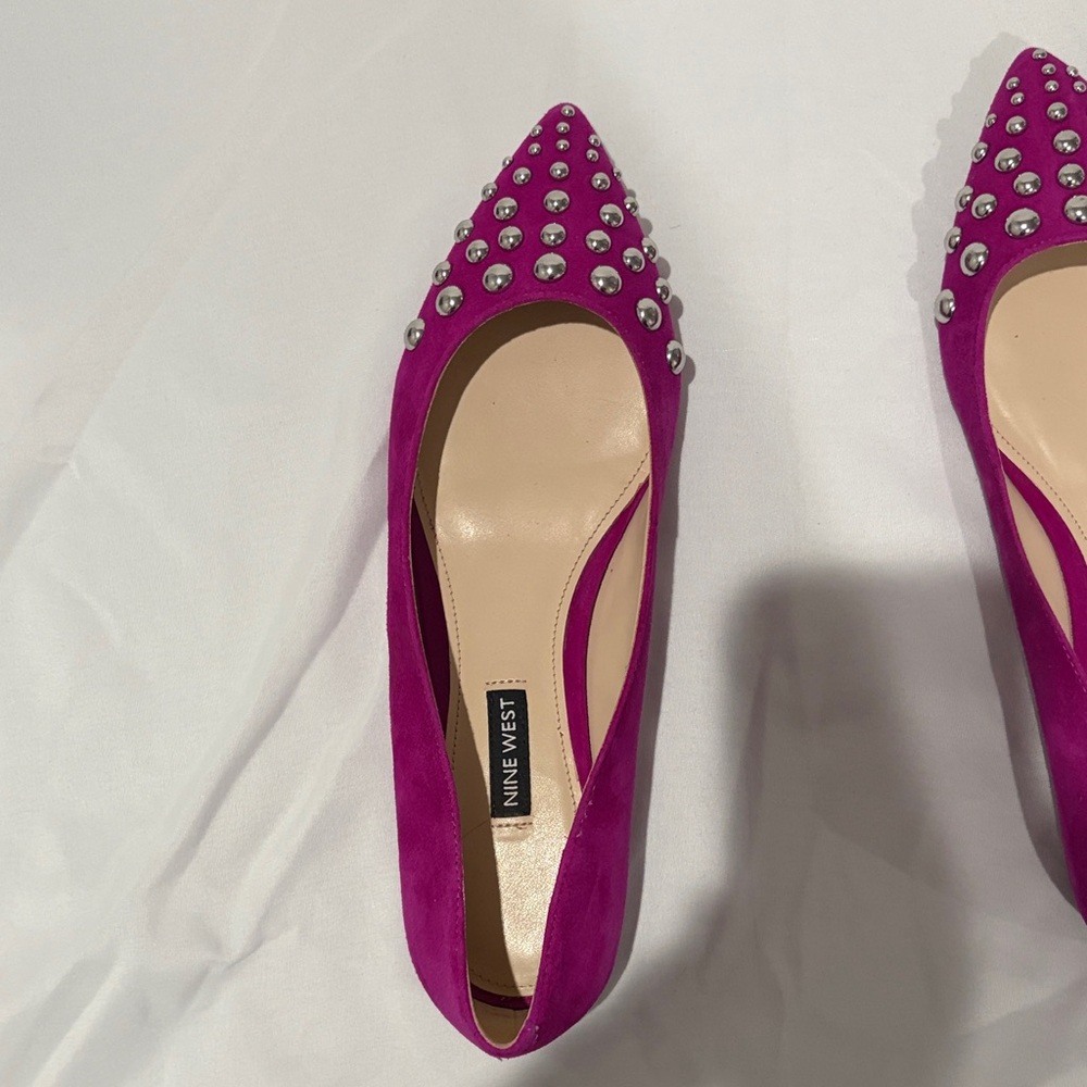 Nine West “Adalyn” Fuchsia Studded Flats - Picture 6 of 10